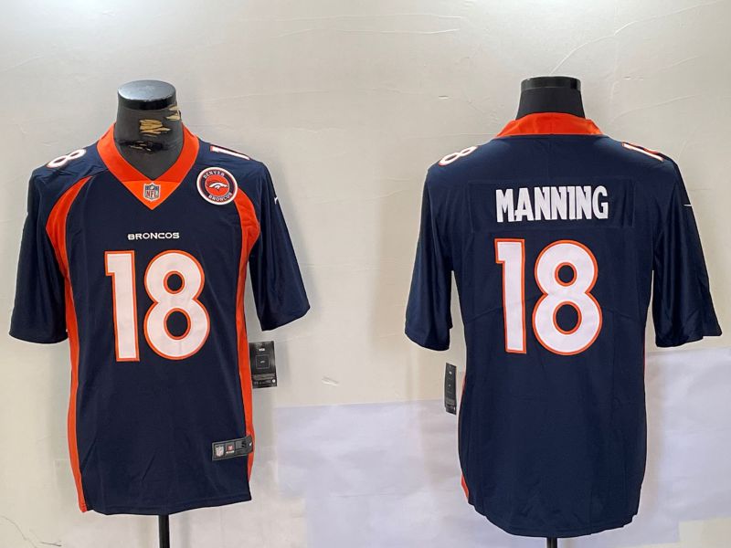 Men Denver Broncos #18 Manning Blue 2024 Nike Vapor Limited NFL Jersey style 6->denver broncos->NFL Jersey